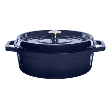 Grand Feu öntöttvas ovális edény, sötétkék 5.6 literes