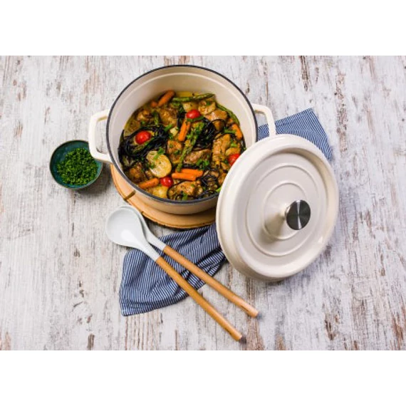 Grand Feu öntöttvas edény 4.7 literes, törtfehér