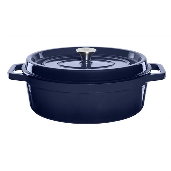 Grand Feu öntöttvas ovális edény, sötétkék 5.6 literes