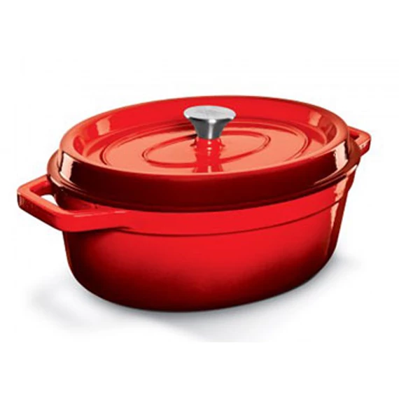 Grand Feu öntöttvas ovális edény, piros 5.6 literes